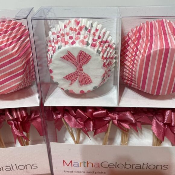 Martha Stewart Celebrations Cupcake Liners and Picks Pink Ribbons 48 of each NWT - Picture 4 of 7